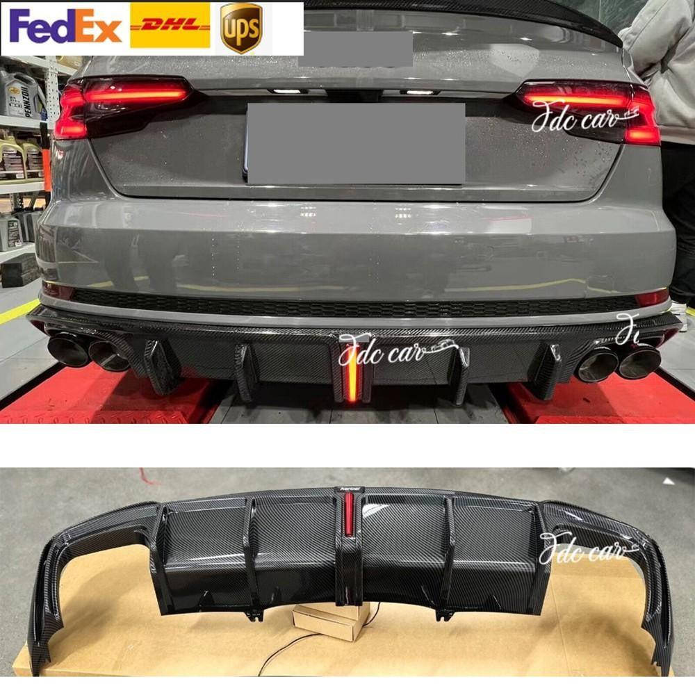 for Audi S4 B9 for A4 Sline Sedan 17-19 Carbon Fiber Rear Diffuser Spoiler New