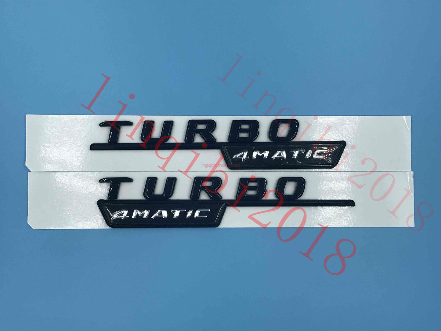 FOR AMG Gloss Black TURBO 4 MATIC Letters Trunk Embl Badge Sticker