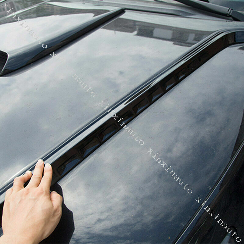 Glossy Black Engine Hood Molding Trim Strips for Toyota for Land Cruiser LC200 16-21