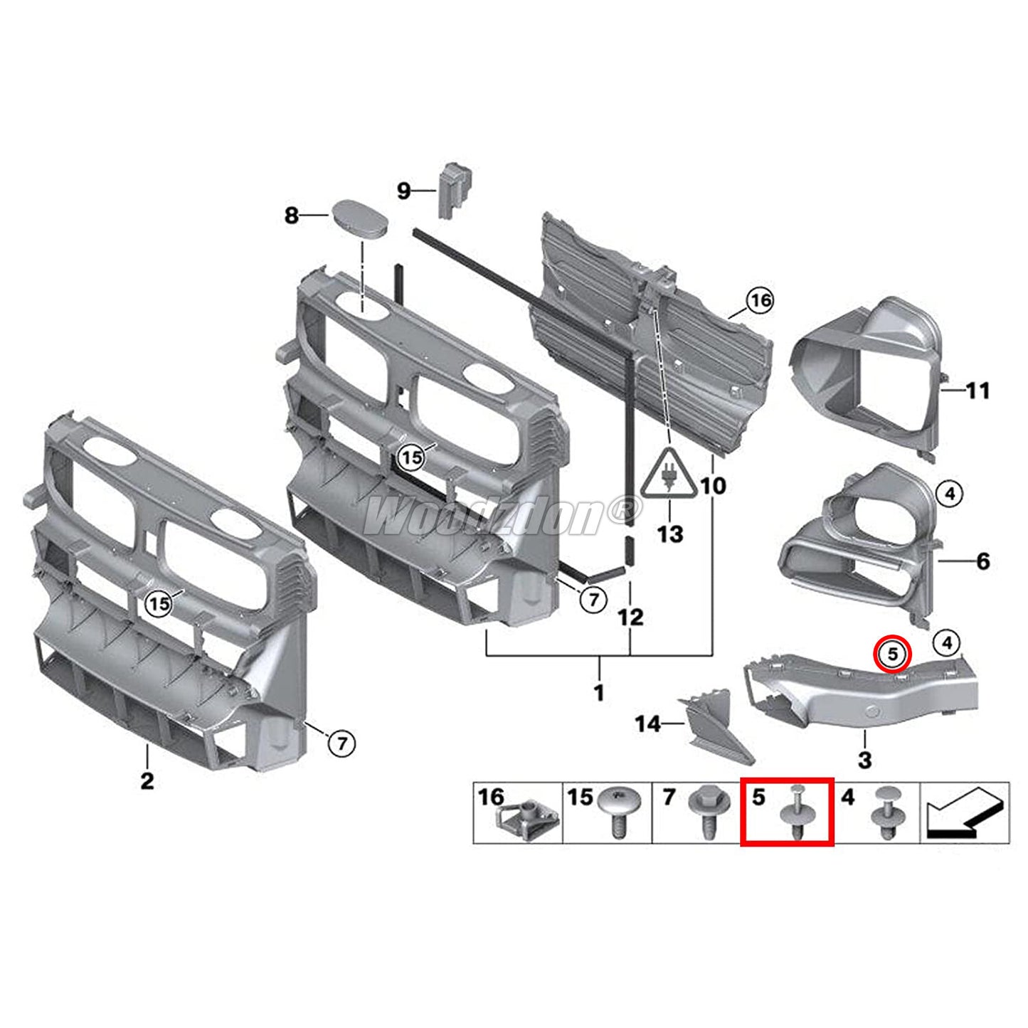 100X anti-collision door decorative bracket fixing rivets are suitable for BMW series 3 5 7 E46 E38 E39