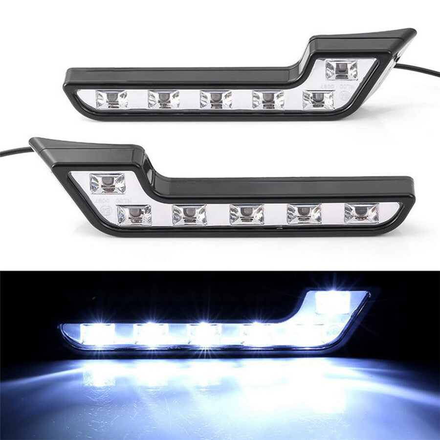 6LED Light Car Daytime Running Fog Driving Lamp Strip Front Grille Waterproof Q