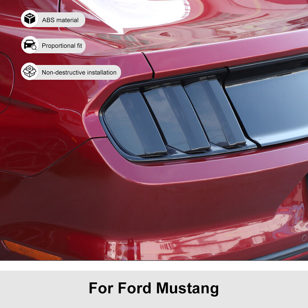For 2015-2017 for Ford for Mustang ABS Black Rear Tail Light Lamp Cover Guard Trim 6Pcs