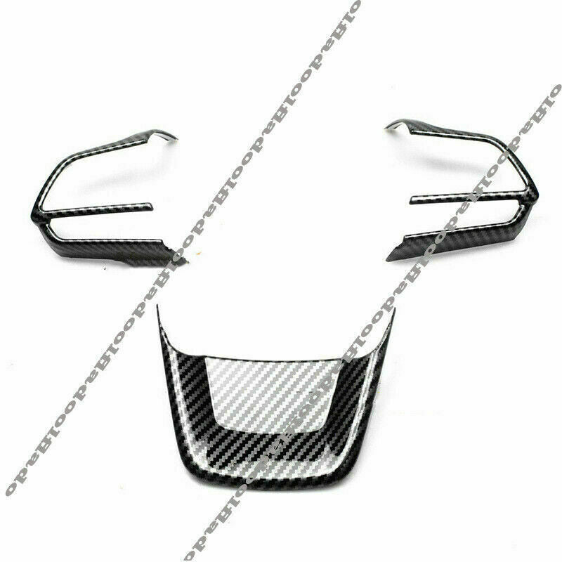 3X for Toyota Highlander 2020-2023 Carbon Fiber Steering Wheel Cover Frame Trim