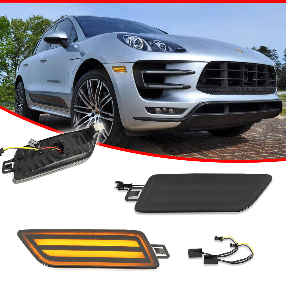 Suitable for 14-24 Macan 95B amber LED smoke turn signal side marker light- v
