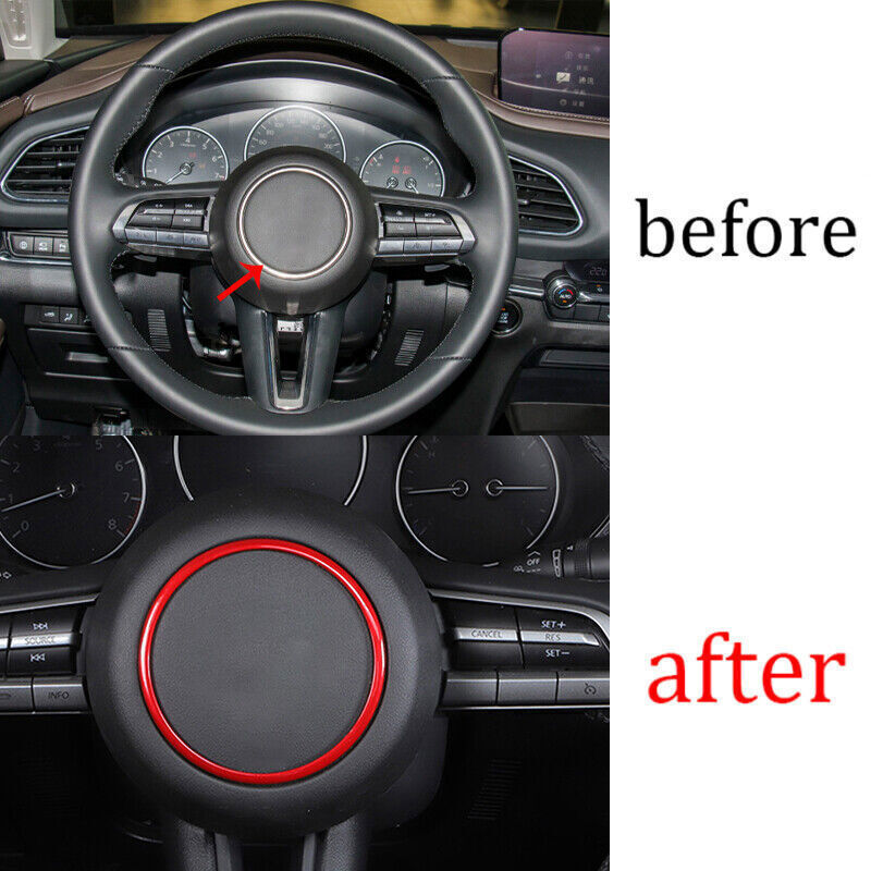 1P for Mazda CX-30 CX30 2020-2024 Red Inner Steering Wheel Horn Ring Trim Cover
