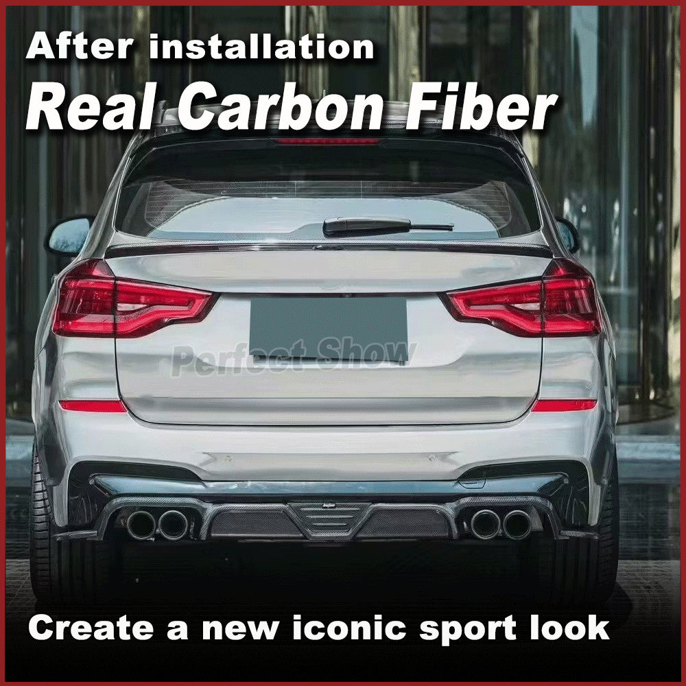 for BMW X3 G01 F97 X3M IX3 2018-2023 REAL Carbon Rear Roof Spoiler Window Wing