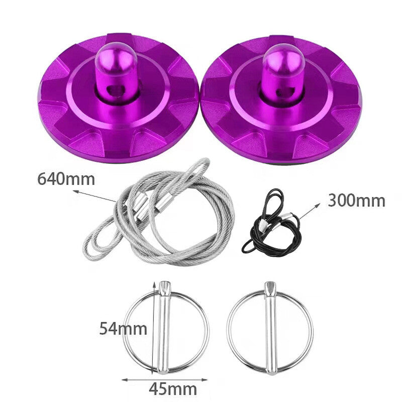 Purple Hardware Bonnet Racing Hood Pin Lock Appearance Kit Universal Aluminum