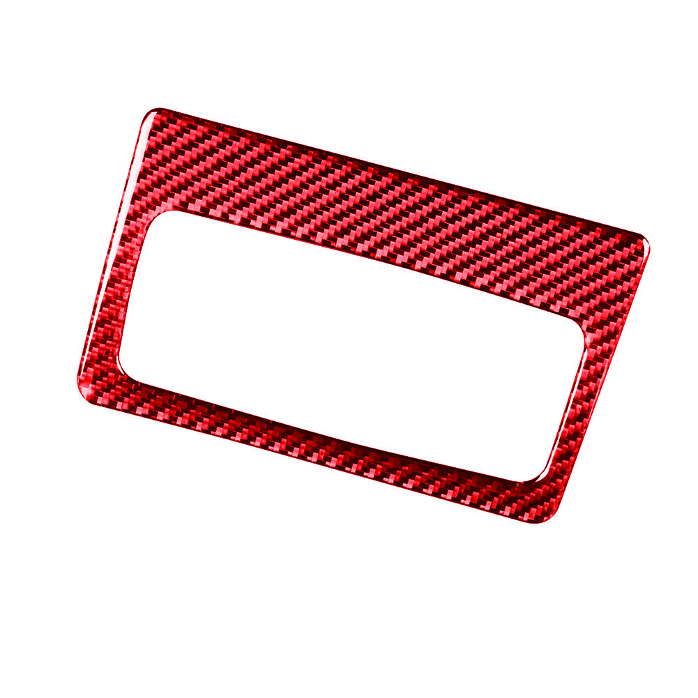 Red Carbon Fiber Center A/C Button Frame Cover Trim For Explorer 2020-2023 v