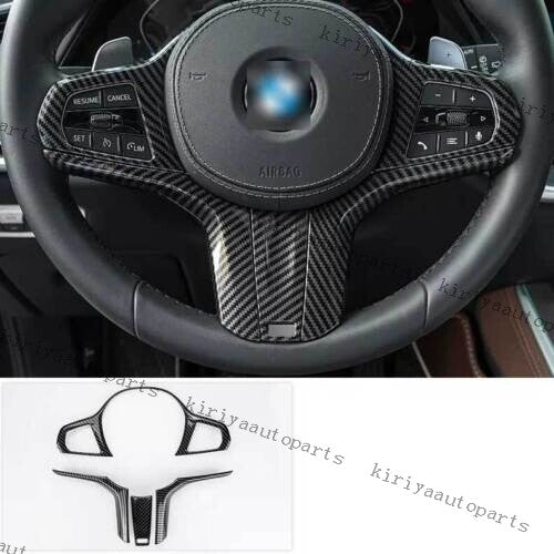 for BMW X3 X4 X3M X4M iX3 2020-2023 Carbon Fiber Steering Wheel Strip Cover Trim
