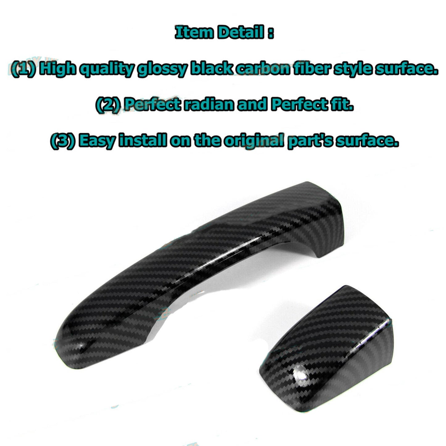 For 11-23 for Chrysler 300 Glossy Carbon Fiber for Smart Door Handle Covers Trims