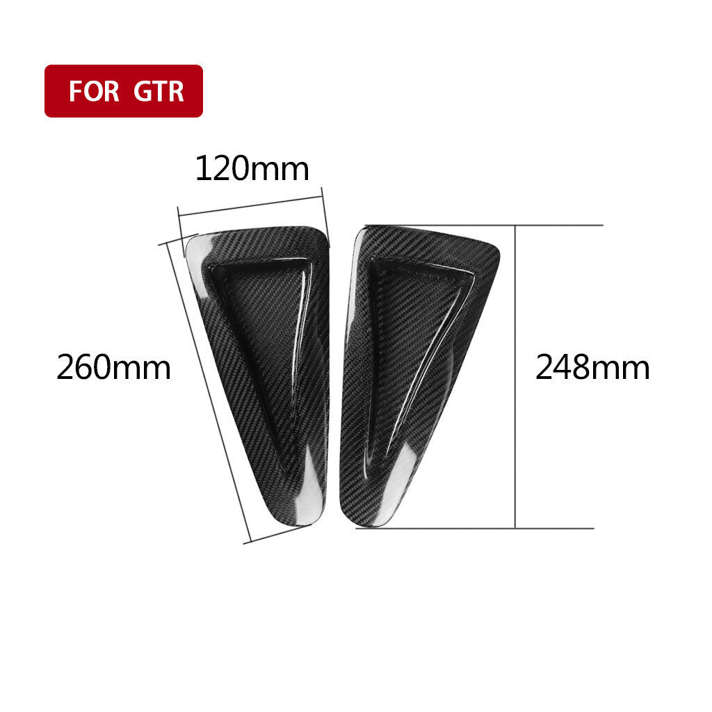 Front Hood Fender Vent Scoop Cover Real Carbon Fiber for Nissan GTR R35 08-16