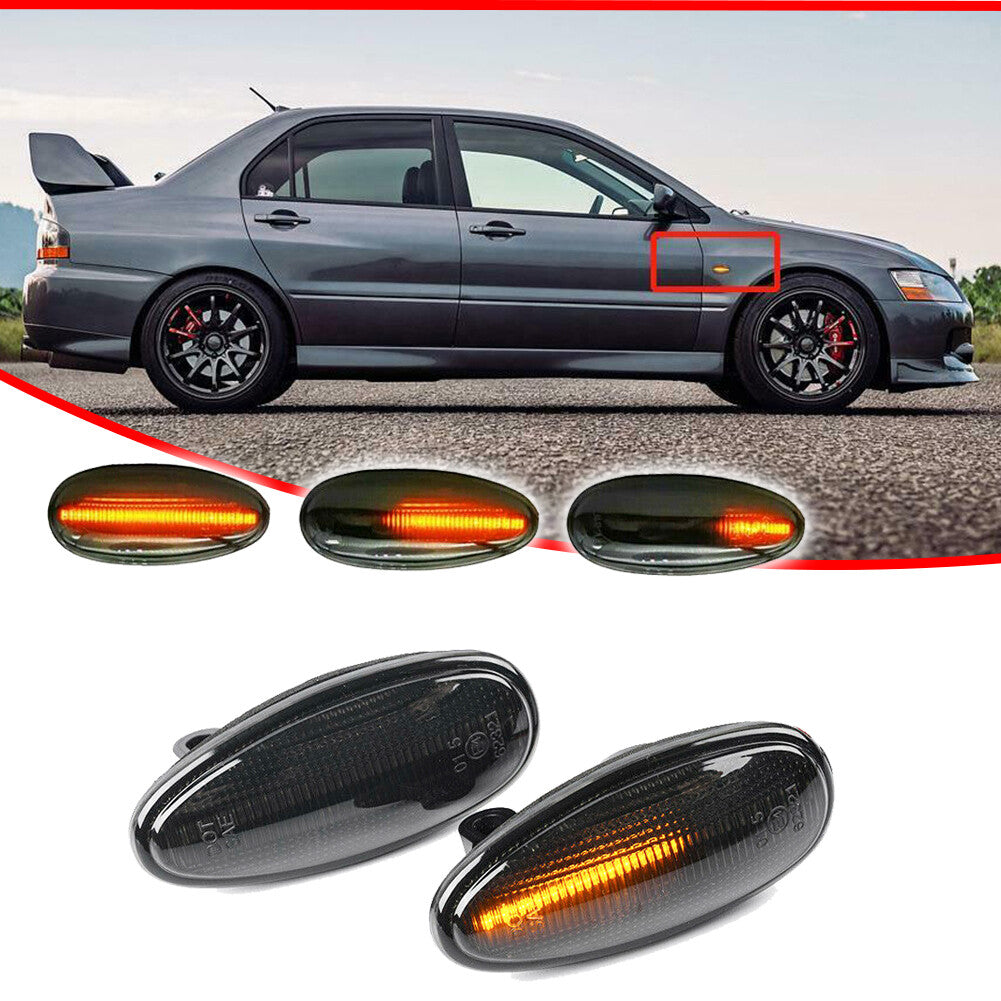 LED Side Marker Lights for Lancer EVO Outlander Smoke Turn Signal Lights - v