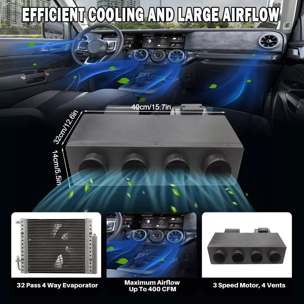 12V Universal Electric Underdash Air Conditioner A/C Kit Auto Car DC For Van RV Q