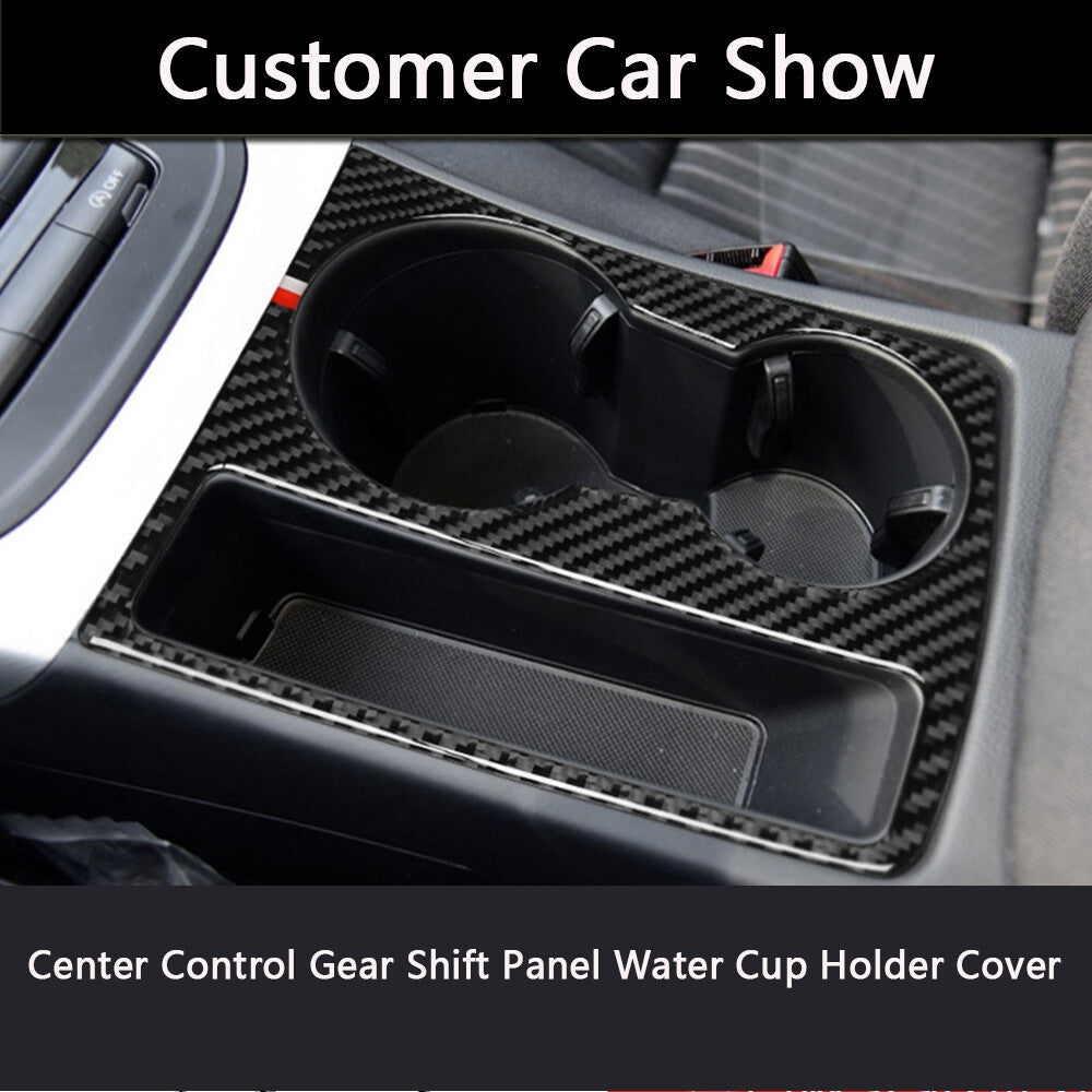 Carbon Fiber Cup Holder Panel Frame Cover Trim for Audi A4L B8 A5 Q5 2009-2017