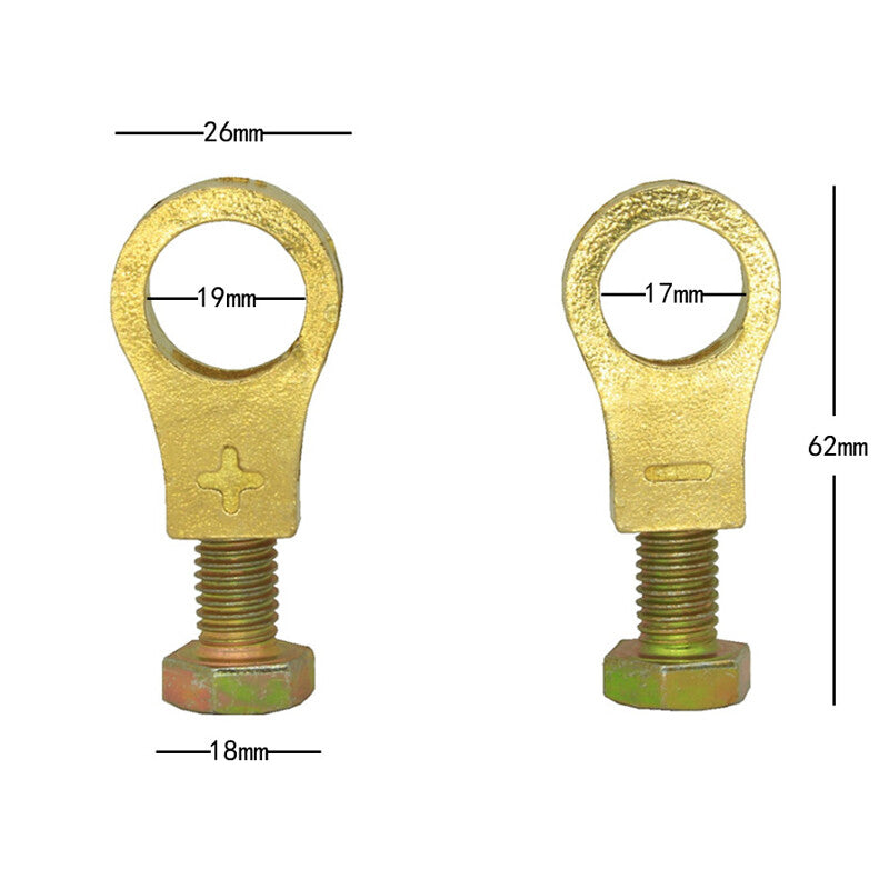 A pair of universal pure brass battery terminal top post cable terminal wire terminal - n