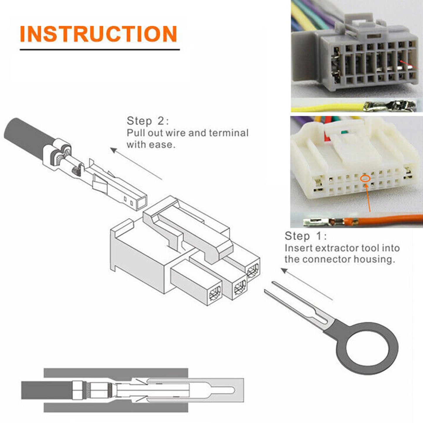 52-Piece Automotive Terminal Removal Tool Wire Plug Connector Pin Extractor Kit Q