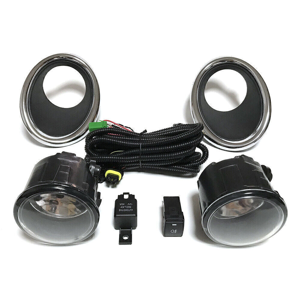 Pair Fog Light Lamp+Wiring+Switch Kit for Nissan QASHQAI J11 2014-2017 2016 2015