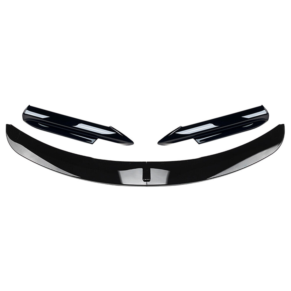 Glossy Black Fit for BMW 3 Series E90 Front Bumper Spoiler Lip+Side Splitter Cover Q