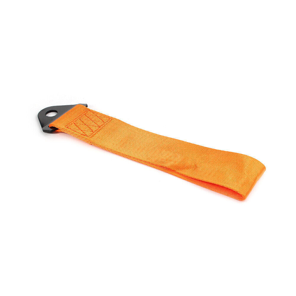 Racing Car Towing Strap Belts Rope Rally Hook Universal Front/Rear Bumper Orange Q