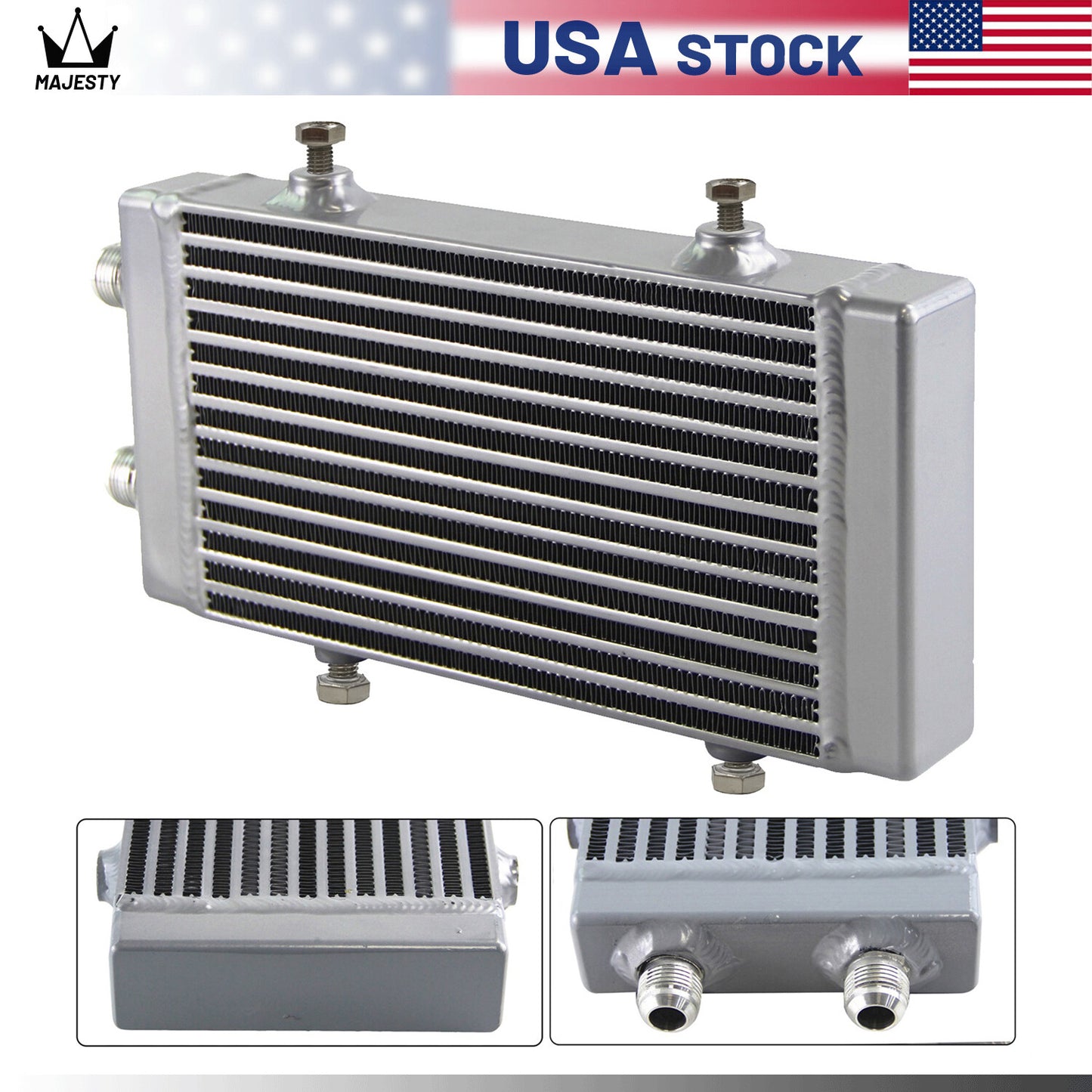 Universal Dual Pass Bar Plate Oil Cooler Small Core:9.5x5.5x1.58 AN10 SL