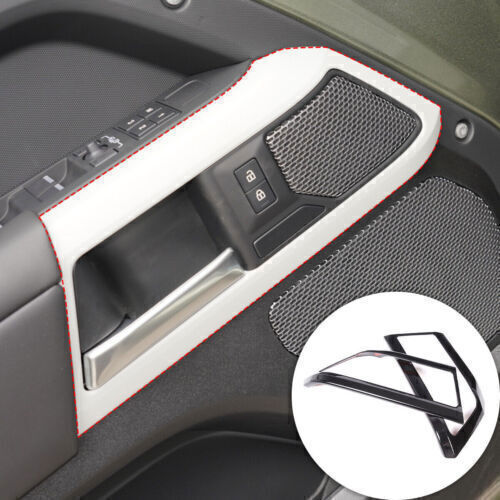 2PCS for Land Rover for Defender 90 2020-25 Black Handle Lock Frame Inner Door Trim
