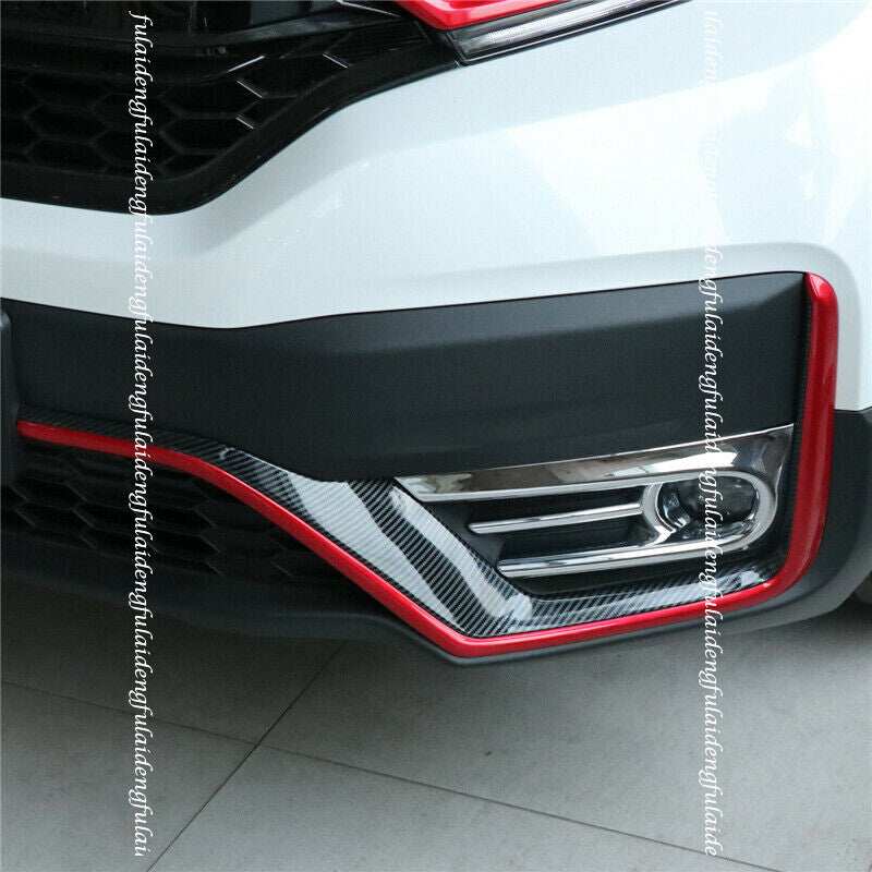 for Honda CR-V 2020-2022 Red+Carbon Front Bumper Grille Lower Strip Guard Trim