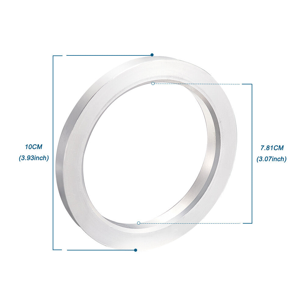 4x Aluminum Hub Centric Spacers Rings 100mm OD to 78.1mm ID (No Spacers)