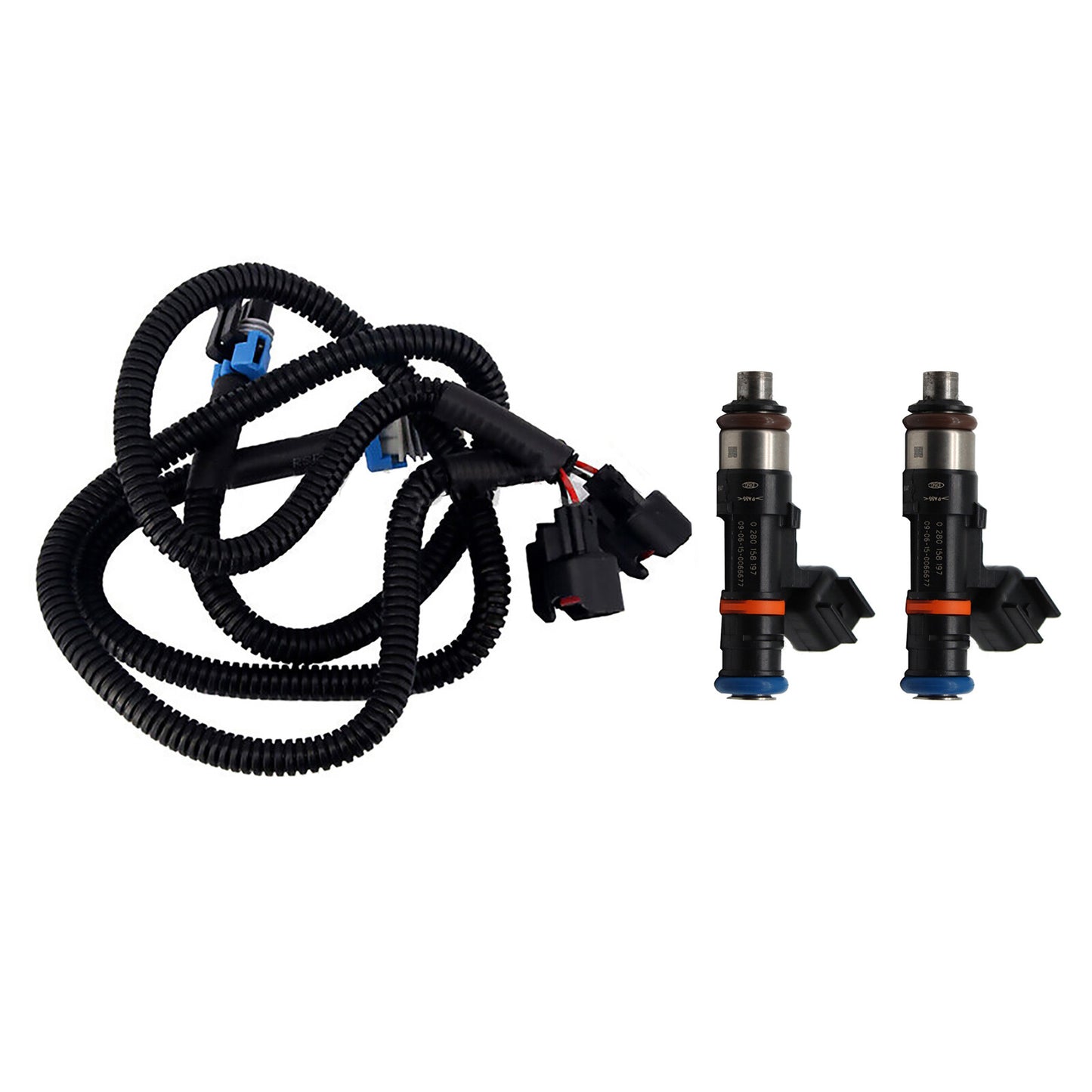 2Pcs Fuel Injector with Pigtail Harness Fit for Polaris Ranger XP 800 2012-2013