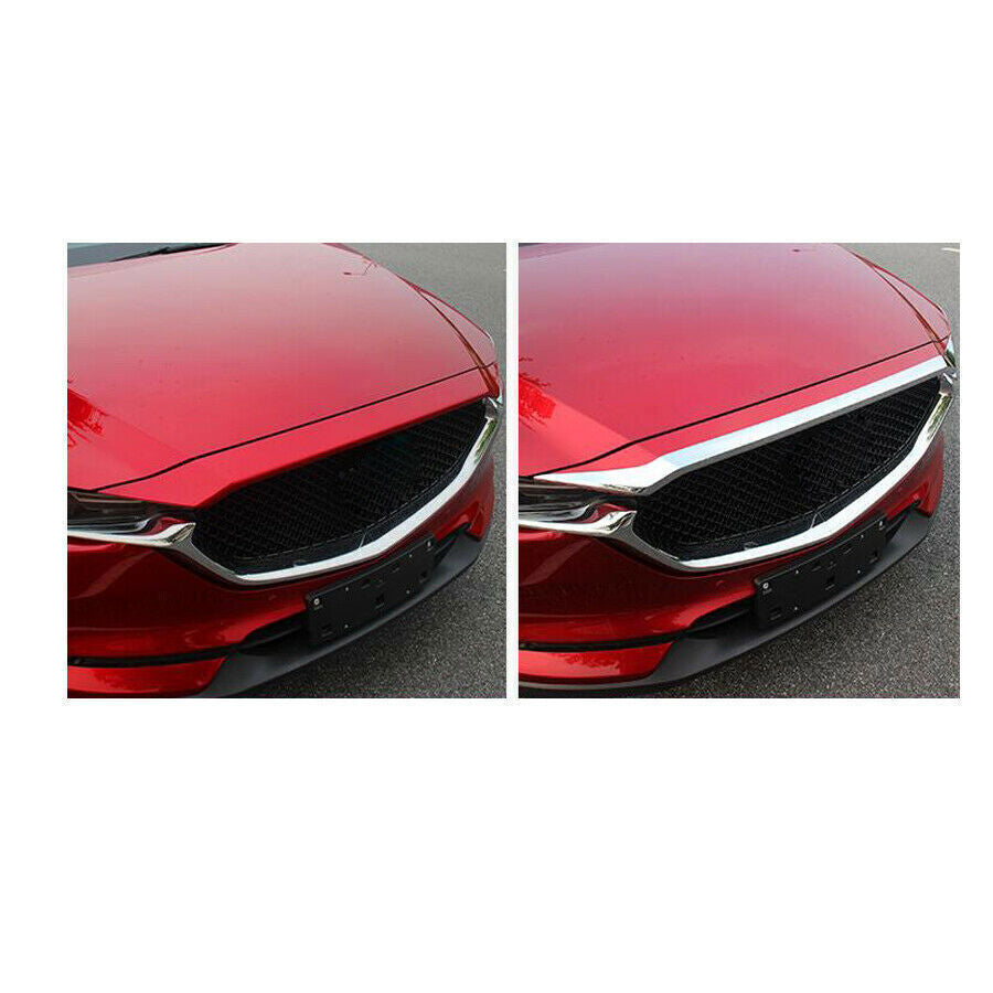 for Mazda CX-5 2017-2021 Chrome Front Grill Grille Engine Hood Protector Cover