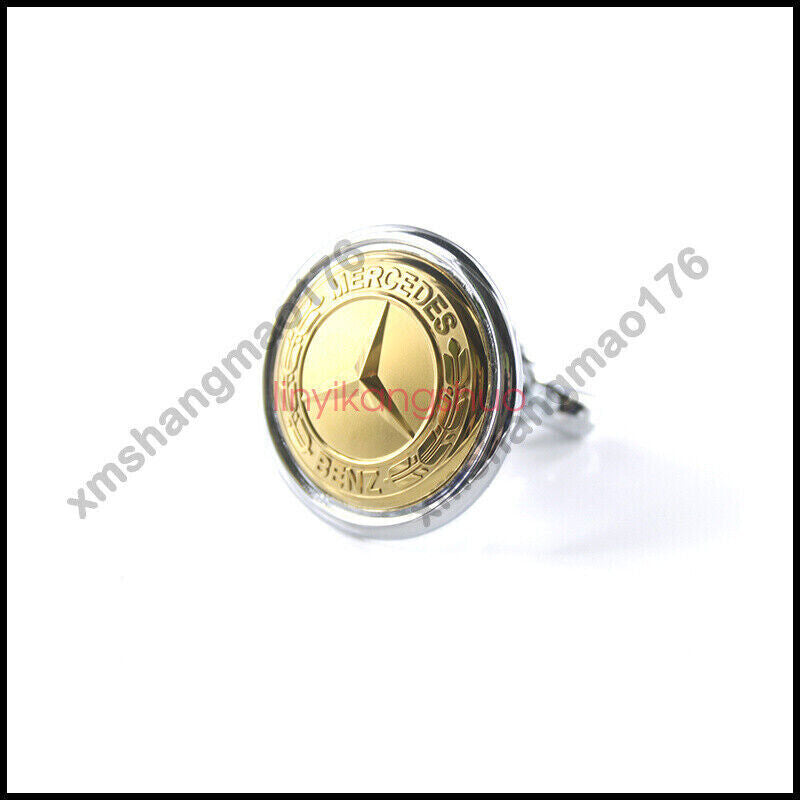 Gold Bonnet Badge Cap, Black Badge, for Mercedes-Benz CSE Class W204 W211, 44 mm
