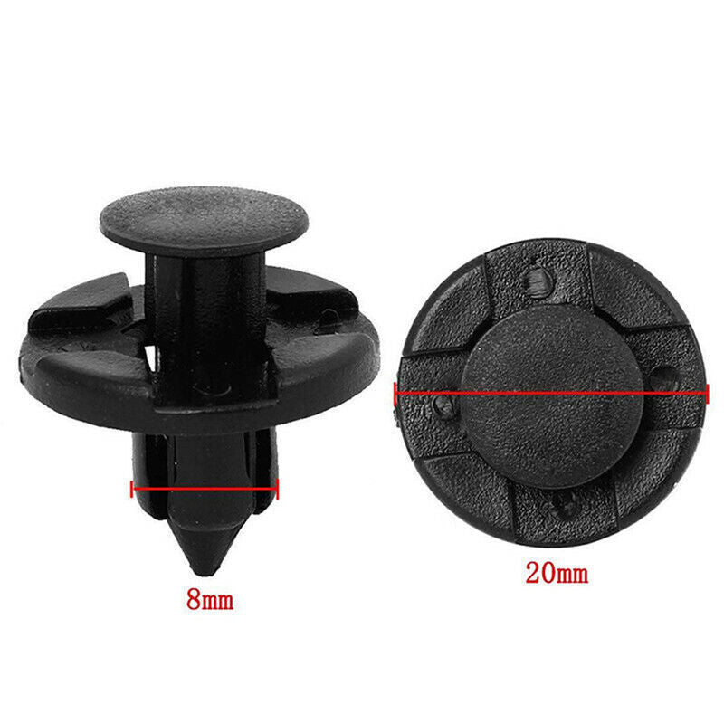 50PCS Plastic Car Rivets Fastener Fender Bumper Push Pin Clips Fit for Nissan 8mm