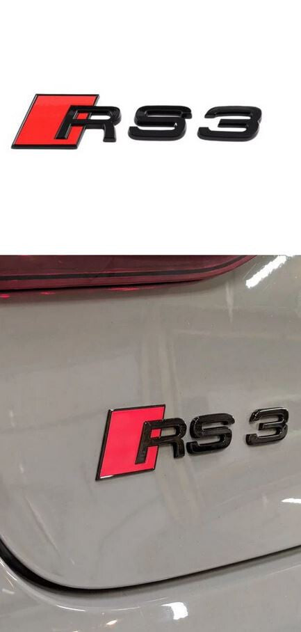for Audi RS5 car rear badge boot trunk badge decal sticker emblem glossy black- v