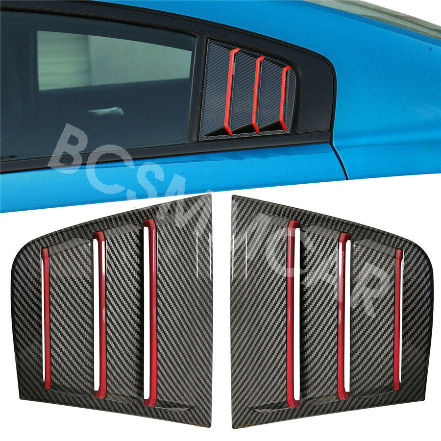 Rear Window Side Louver Cover Trim 2pcs Moldings Fit For 2011-2021 for Dodge Charger