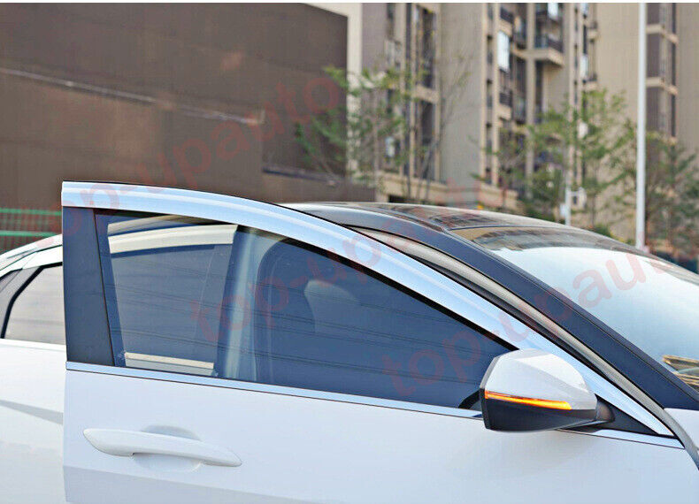 for Hyundai for Elantra 2021-2023 Chrome Window Visors Sun Rain Guard Vent Deflector