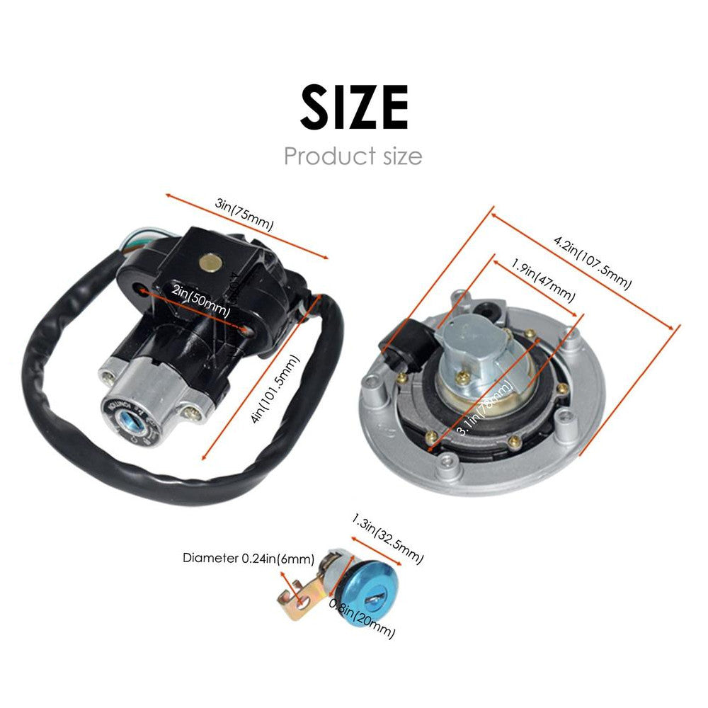 Fit for Suzuki GSXR1000 2009-2015 K9 Ignition Switch Lock Fuel Gas Tank Cap Key