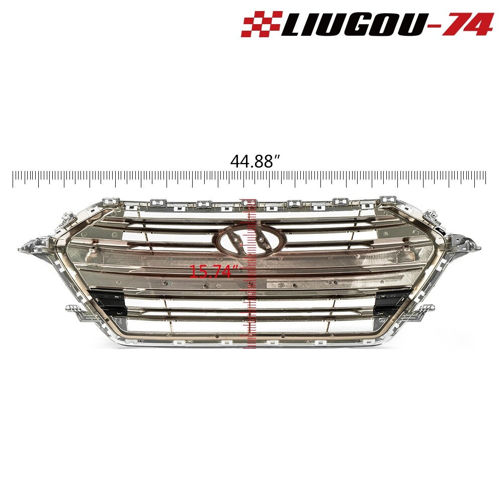 Fits 2017 - 2018 for Hyundai for Elantra Replacement Front Bumper Grille with for CHRome Trim - v