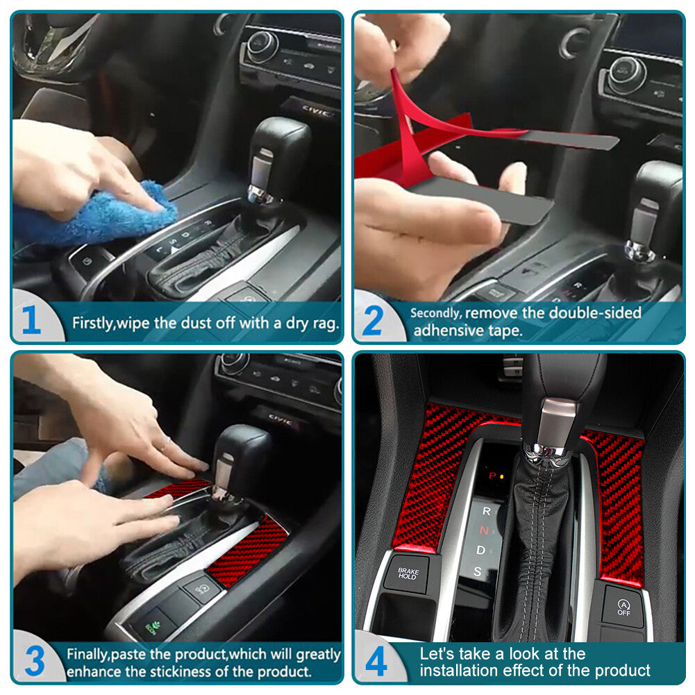 Suitable for Honda CR-V CRV 2017-2022 carbon fiber rear armrest switch button frame decoration- v
