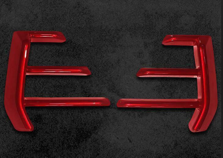 Fit for Audi Q3 2019-2024 ABS Red Exterior Front Bumper Fog Light Frame Trim 2P