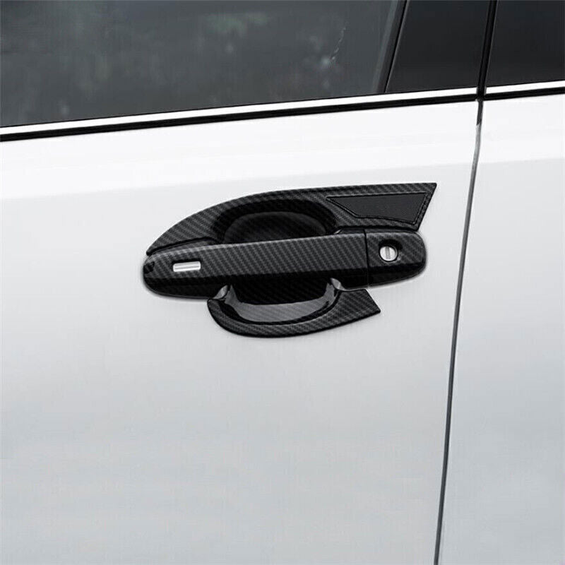 Carbon Fiber Look Front Door Handle Bowl Cover Trims For 18-2022 for Toyota CHR C-HR
