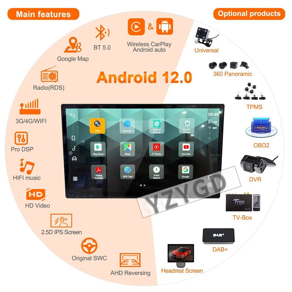 Android for Land Rover for Range Rover Evoque 2011-2018 Car Radio Carplay GPS Screen