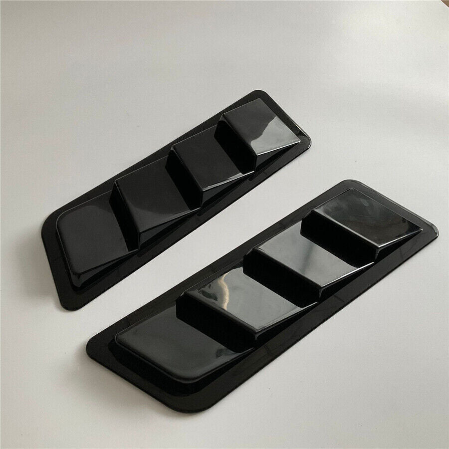 Glossy Black ABS Plastic Car Air Flow Intake Hood Scoop Vent Bonnet Decor Cover Q