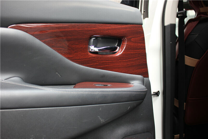 Inner Door Panel Cover Trim Inner Fit for Nissan Murano 2015-21 Red Wood Grain