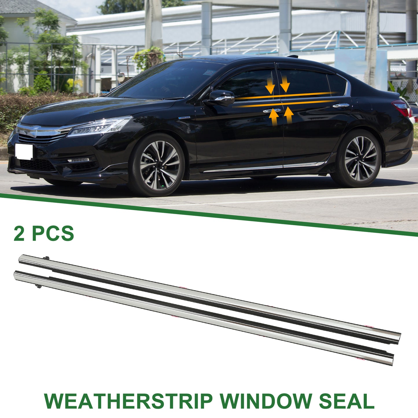 2pcs Front Left Right Weatherstrip Window Seal No.72450T2AA01 for Honda Accord