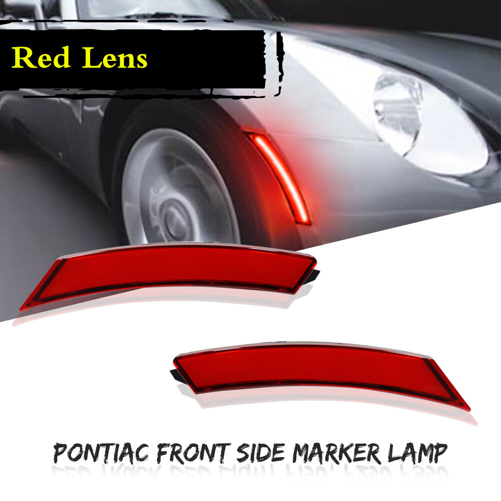 Red Lens Front Side Marker LED Lights for 2006 - 2010 for Pontiac Solstice etc - v