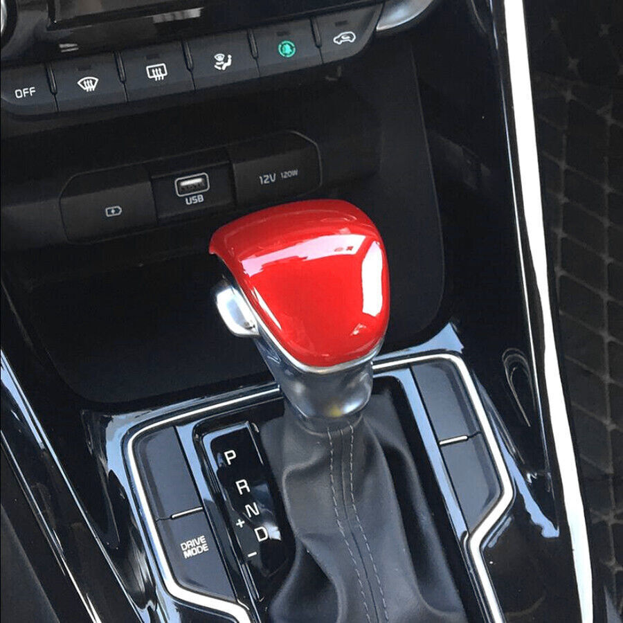 for Kia Forte/K3 2019-2023 Red ABS Car Interior Gear Shift Knob Cover Trim Cap