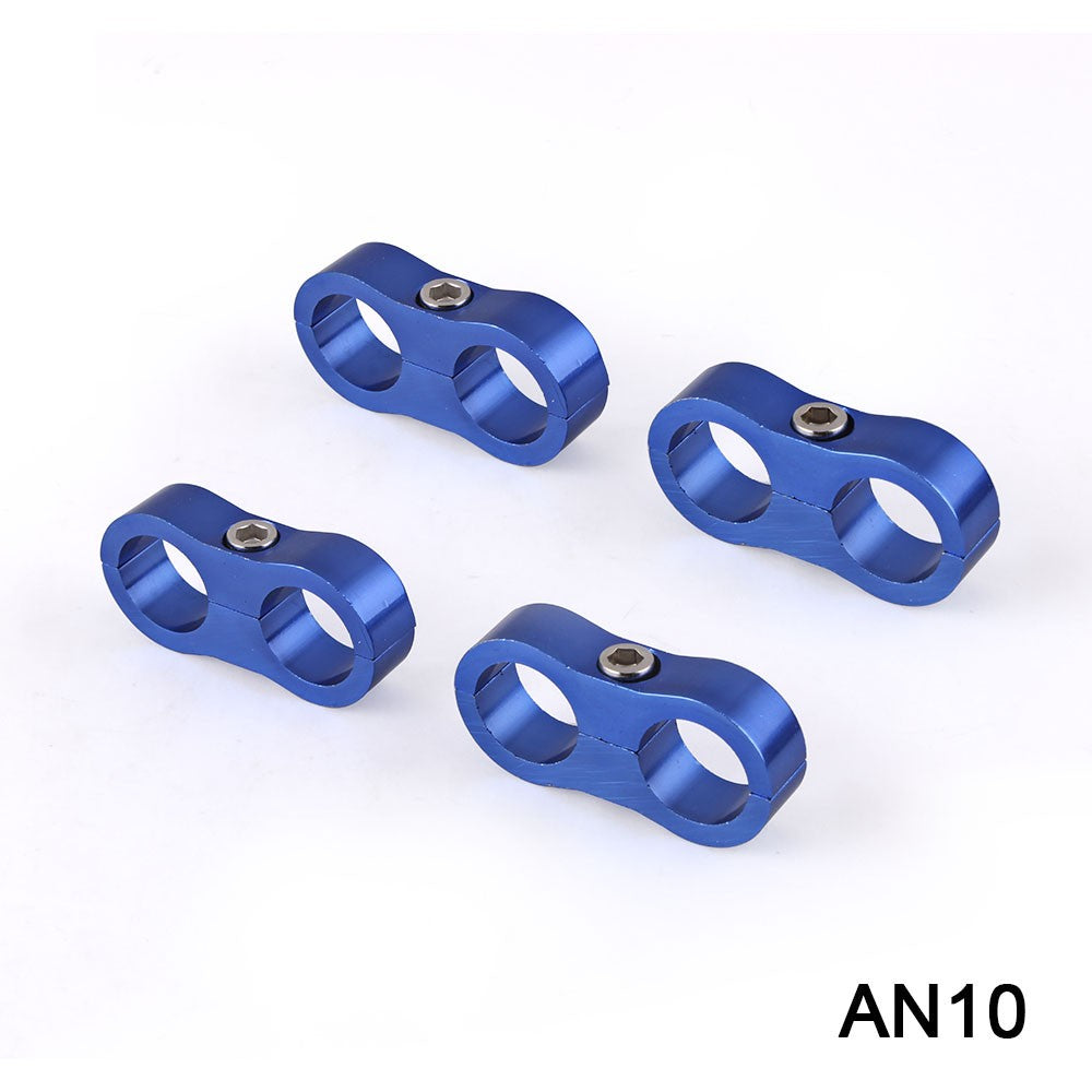 4Pcs AN10 20mm Braided Hose Separator Clamp Fitting Bracket Oil Line Clip Car Q