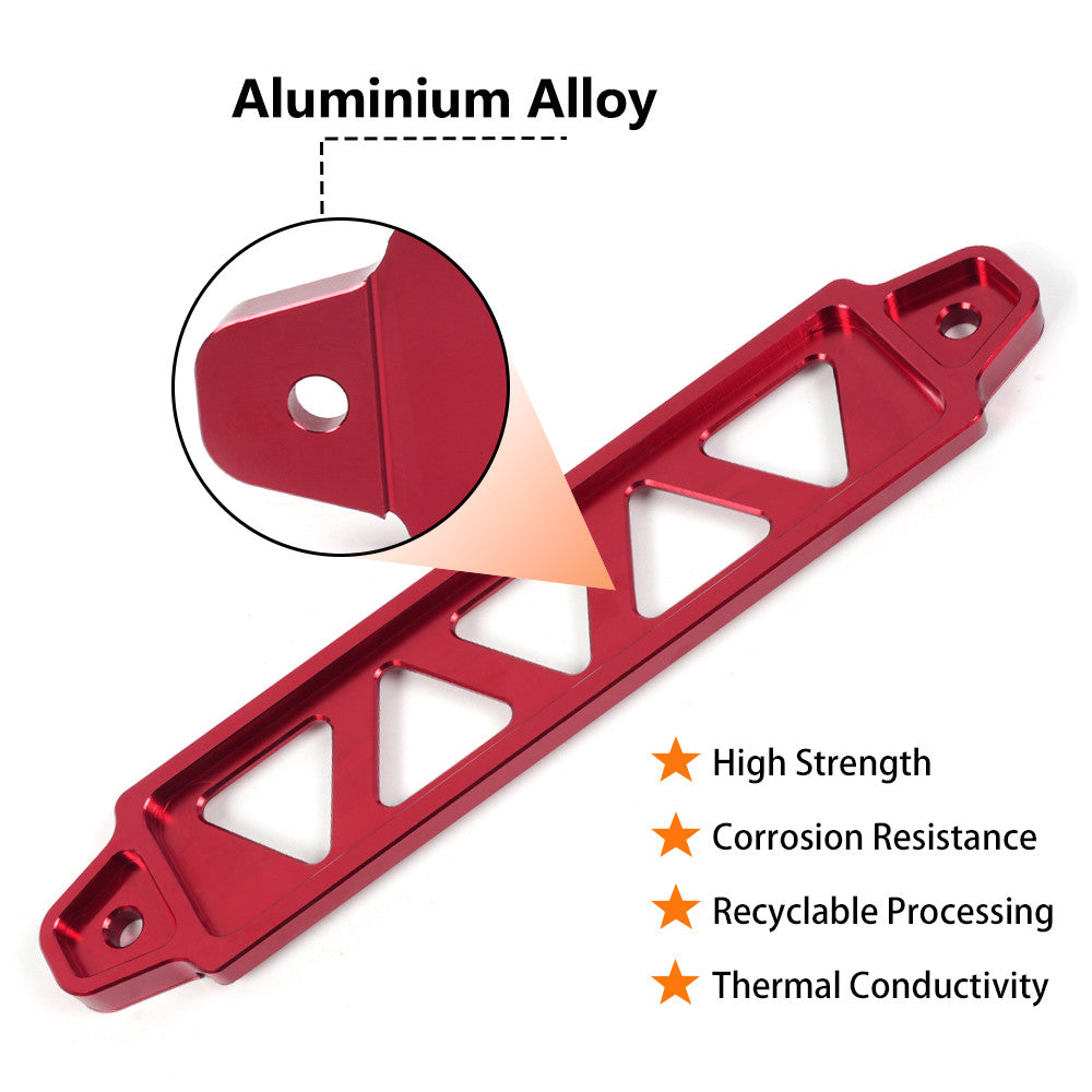 Battery Hold Red Aluminum Tie Down Bracket Mount Kit with 10J-Hooks Bolts Q