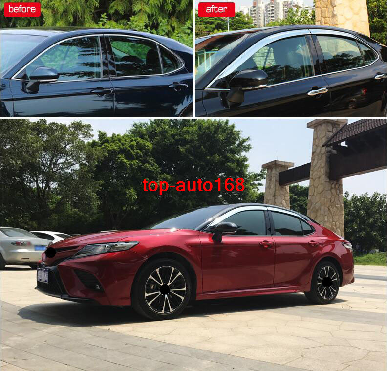 for Toyota for Camry 2018-2023 Chrome Window Visor Vent Shades Sun Rain Guard trim