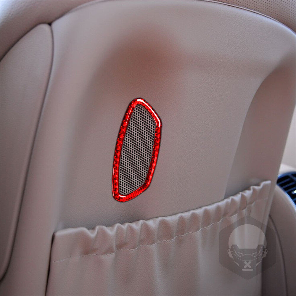Red Carbon Fiber for Seat Back Air Outlet Vent Cover for Benz CLS Class C219 2004-09