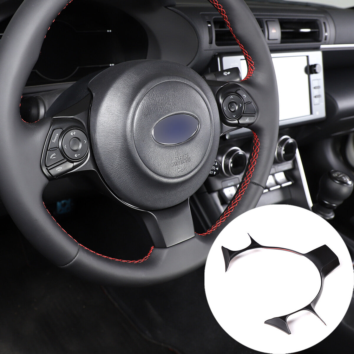 ABS carbon fiber child safety lock panel decorative cover suitable for Corvette C6 2005-2013- v